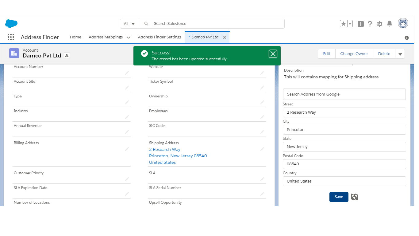 screenshot of Address Finder